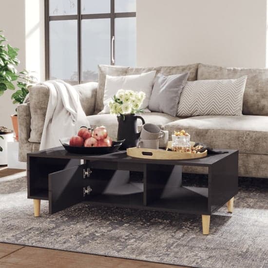 Dastan High Gloss Coffee Table With 1 Door In Grey_2