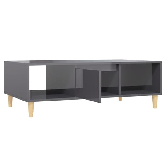 Dastan High Gloss Coffee Table With 1 Door In Grey_5