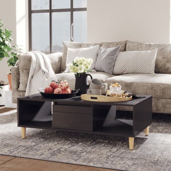 Dastan High Gloss Coffee Table With 1 Door In Grey_1