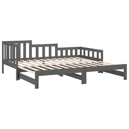 Davey Solid Pinewood Pull-Out Single Day Bed In Grey_5