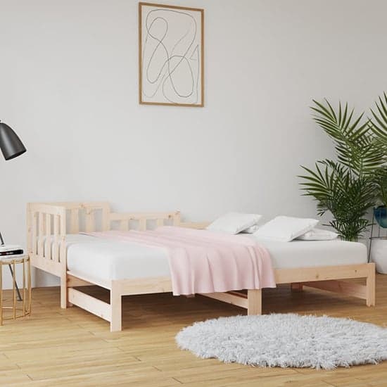 Davey Solid Pinewood Pull-Out Single Day Bed In Natural