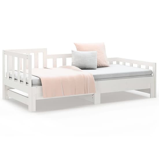Davey Solid Pinewood Pull-Out Single Day Bed In White_4