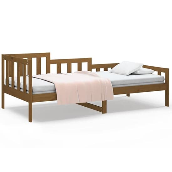 Davey Solid Pinewood Single Day Bed In Honey Brown_2
