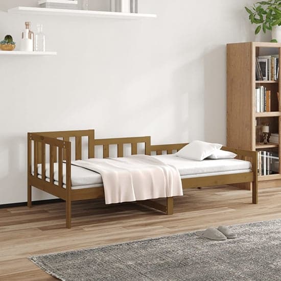 Davey Solid Pinewood Single Day Bed In Honey Brown_1