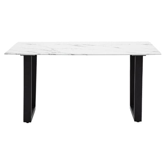 Davidsan Rectangular Glass Dining Table In White Marble Effect_2
