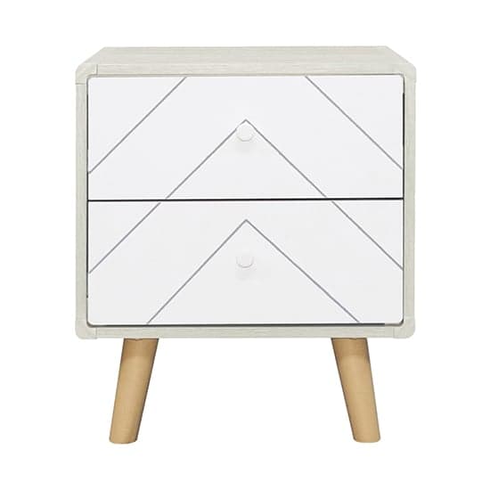 Davis Bedside Cabinet With 2 Drawers In Dusty Grey And White_2