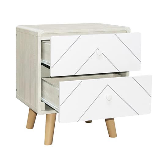 Davis Bedside Cabinet With 2 Drawers In Dusty Grey And White_3