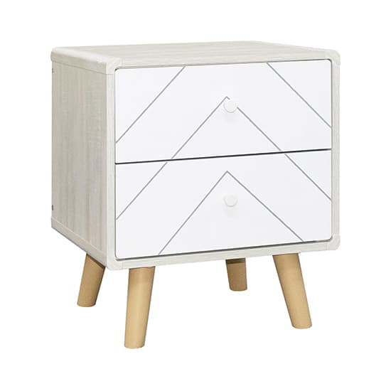 Davis Bedside Cabinet With 2 Drawers In Dusty Grey And White_1