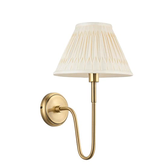 Davis And Chatsworth Ivory Shade Wall Light In Antique Brass_7