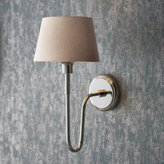 Davis And Cici Grey Tapered Shade Wall Light In Bright Nickel_1