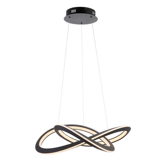Davis LED Ceiling Pendant Light In Textured Black With Diffuser_7
