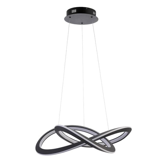 Davis LED Ceiling Pendant Light In Textured Black With Diffuser_8