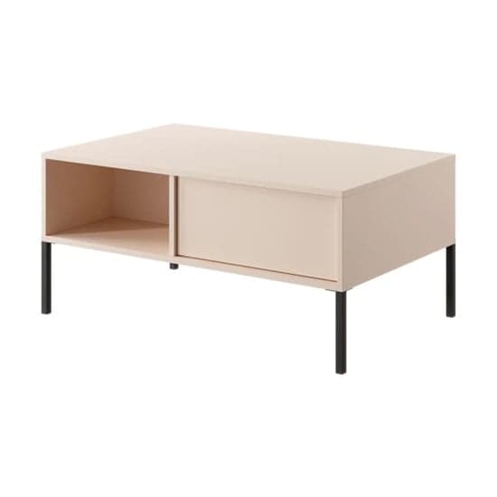 Davis Wooden Coffee Table With 2 Drawers In Beige_2