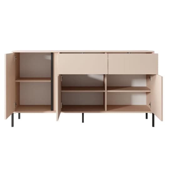 Davis Wooden Sideboard 3 Doors 2 Drawers In Beige With LED_4