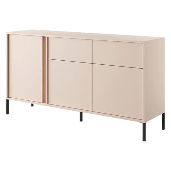 Davis Wooden Sideboard 3 Doors 2 Drawers In Beige With LED_5