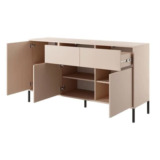 Davis Wooden Sideboard 3 Doors 2 Drawers In Beige With LED_6