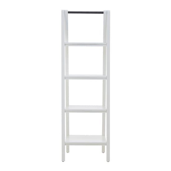 Davoca wooden  Shelf 4 Tiers Ladder Shelving Unit In White_4