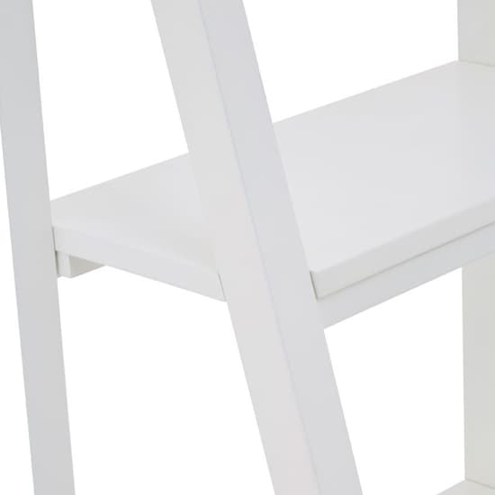 Davoca wooden  Shelf 4 Tiers Ladder Shelving Unit In White_5