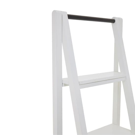 Davoca wooden  Shelf 4 Tiers Ladder Shelving Unit In White_7