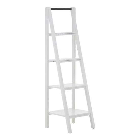 Davoca wooden  Shelf 4 Tiers Ladder Shelving Unit In White_1