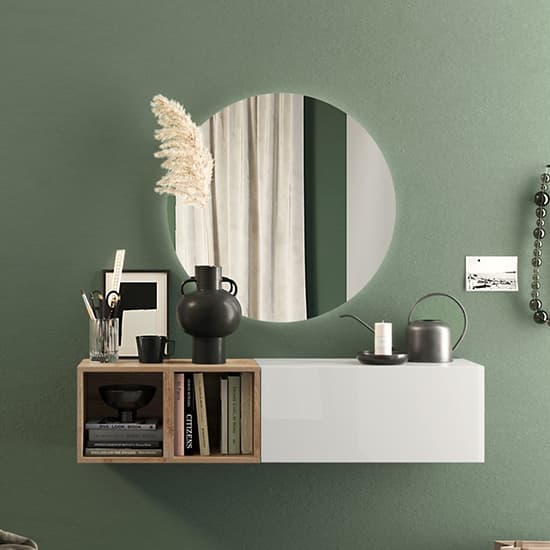 Davon High Gloss Hallway Furniture Set In Bianco And Cadiz_1