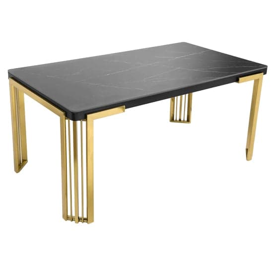 Davos Dining Table Black Gold 4 Brixen Black Velvet Chairs_2