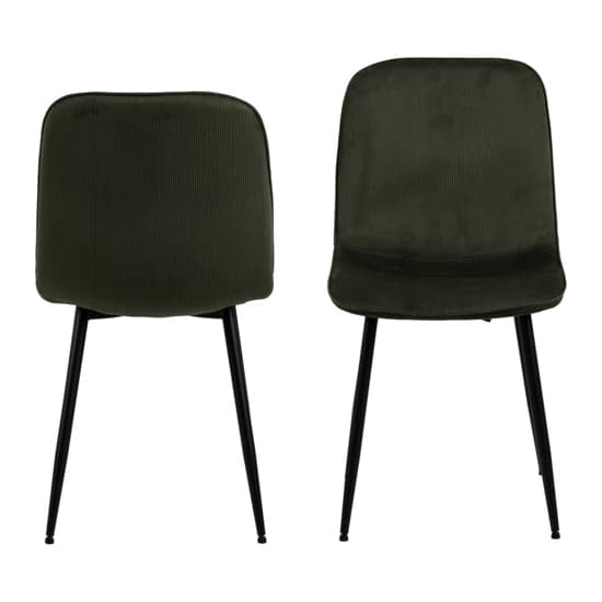 Davos Olive Green Fabric Dining Chairs In Pair_2