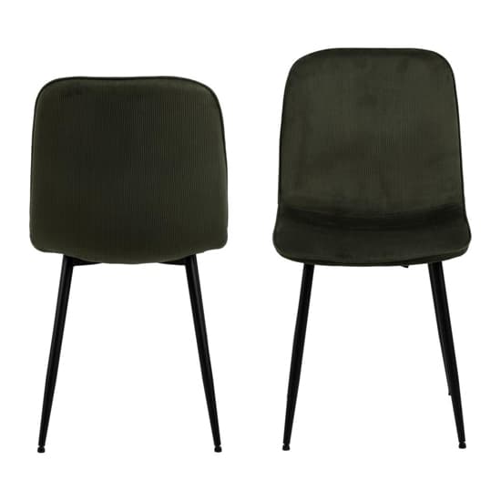 Davos Olive Green Fabric Dining Chairs In Pair Furniture in Fashion