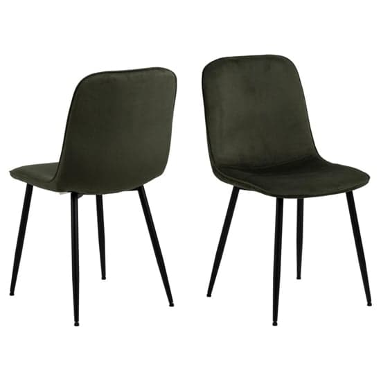 Davos Olive Green Fabric Dining Chairs In Pair_1