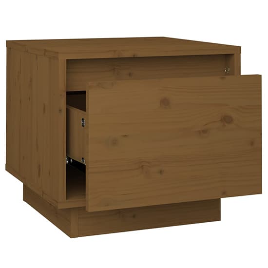Dawes Solid Pinewood Bedside Cabinet With 1 Drawer In Brown_4