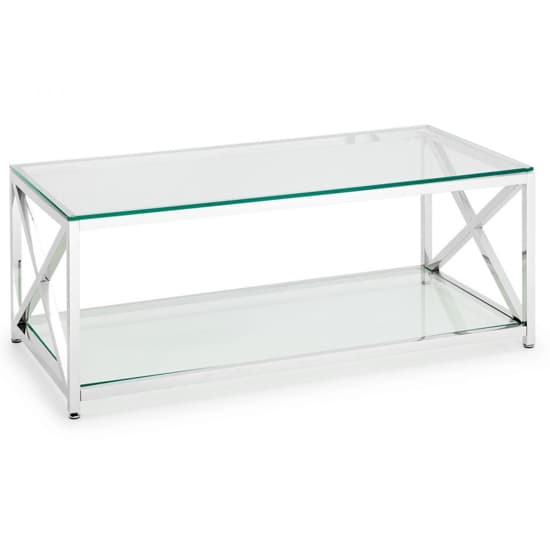 Maemi Glass Coffee Table With Chrome Stainless Steel Frame_3