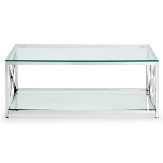 Maemi Glass Coffee Table With Chrome Stainless Steel Frame_4