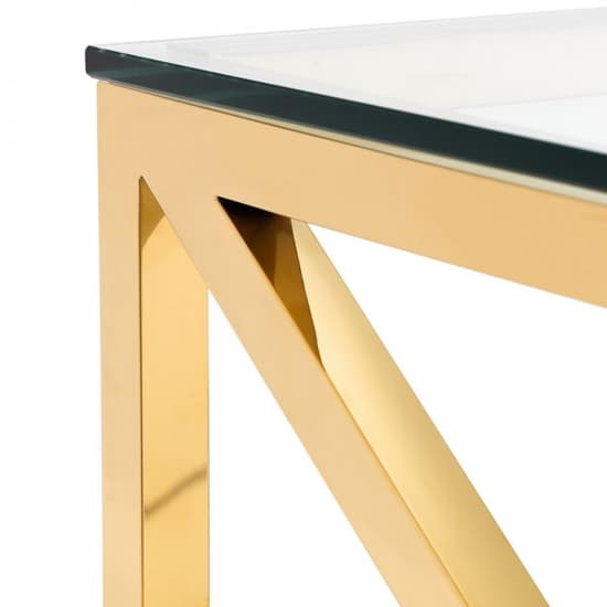 Maemi Glass Coffee Table With Gold Stainless Steel Frame Furniture in