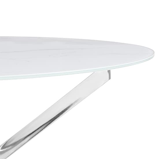 Daytona Round Glass Dining Table In Diva Marble Effect_8