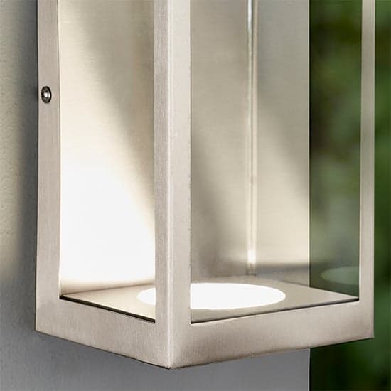 Dean LED Glass Panels Wall Light In Brushed Stainless Steel_3