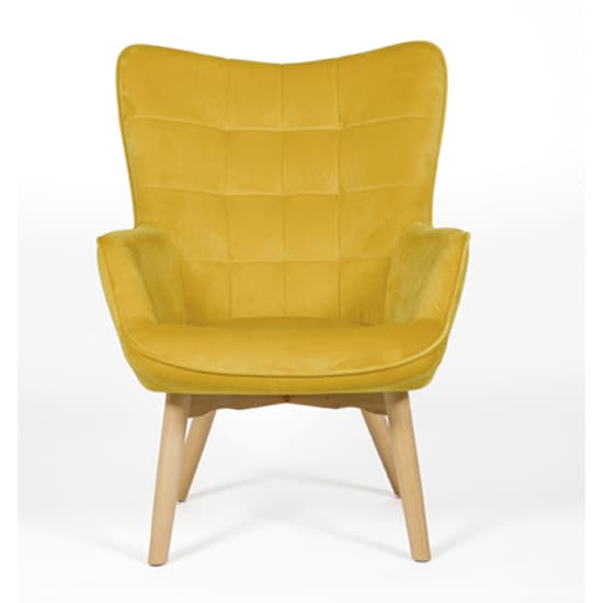 Dempo Velvet Upholstered Lounge Chair In Ochre_2