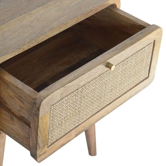 Debby Wooden Bedside Cabinet In Oak Woven Design With 1 Drawer_3