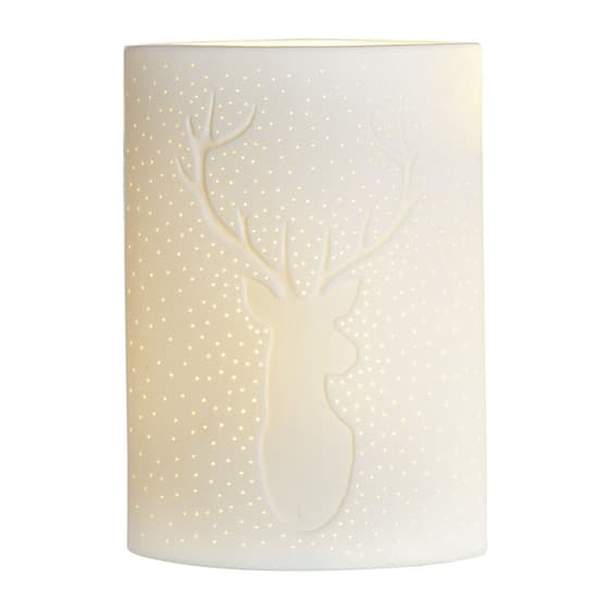 Deer Porcelain Table Lamp Large In White_2