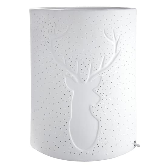 Deer Porcelain Table Lamp Large In White_3