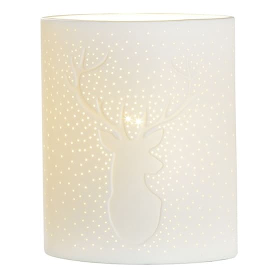 Deer Porcelain Table Lamp Small In White_2