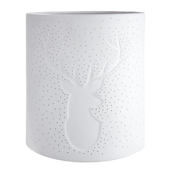 Deer Porcelain Table Lamp Small In White_3