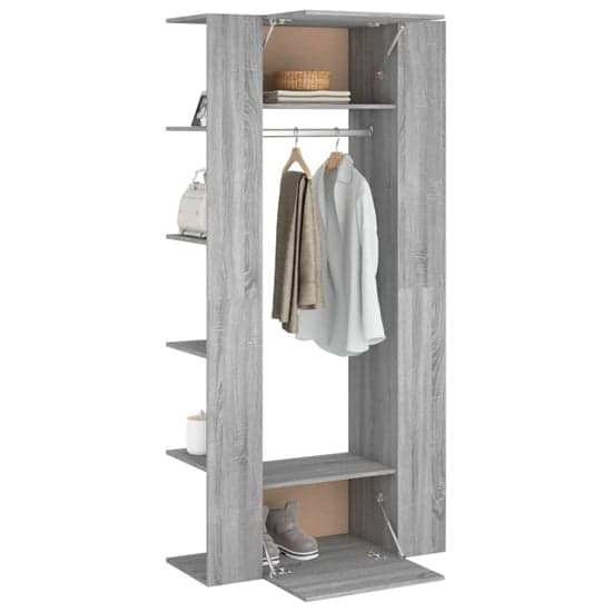 Deion Wooden Hallway Storage Cabinet In Grey Sonoma Oak_4
