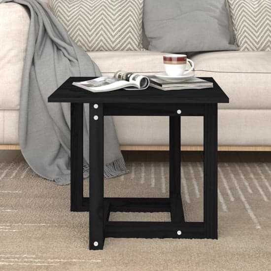 Delaney Square Pine Wood Coffee Table In Black_2