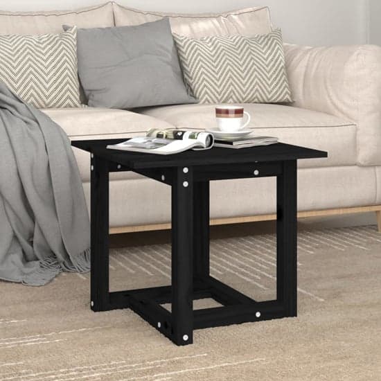 Delaney Square Pine Wood Coffee Table In Black_1