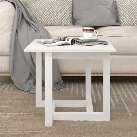 Delaney Square Pine Wood Coffee Table In White_2