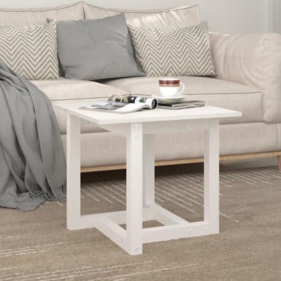 Delaney Square Pine Wood Coffee Table In White_1
