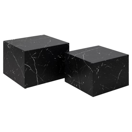 Delft Wooden Set Of 2 Coffee Tables In Black Marble Effect_2