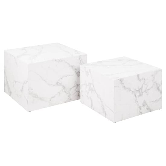 Delft Wooden Set Of 2 Coffee Tables In White Marble Effect_2