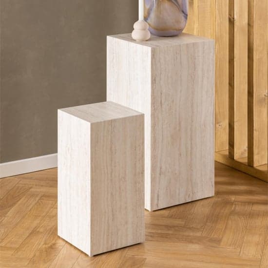 Delft Wooden Set Of 2 Side Tables In Travertine_1