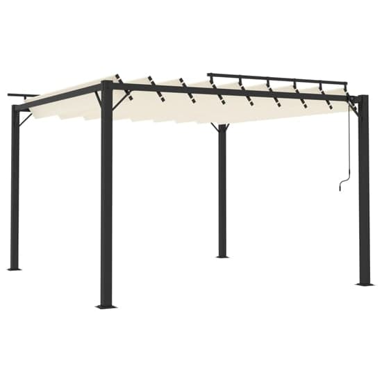 Delia Fabric 3m x 3m Gazebo With Louvered Roof In Cream_2